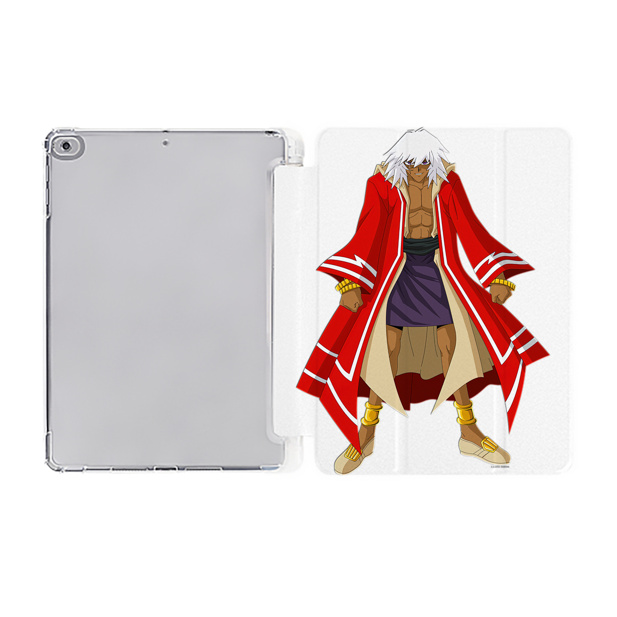 （画像用） 遊☆戯☆王 Yu-Gi-Oh! IPad ケース ペン収納付き 三つ折りスタンド PUレザー×シリコン 対応機種9.5/10.5/10.9インチ
